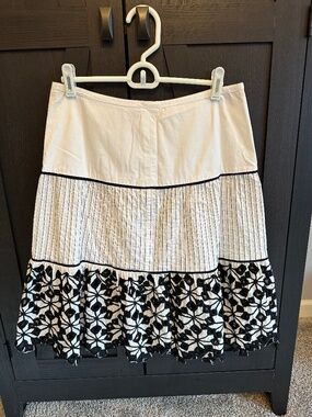 Black and White Floral Skirt